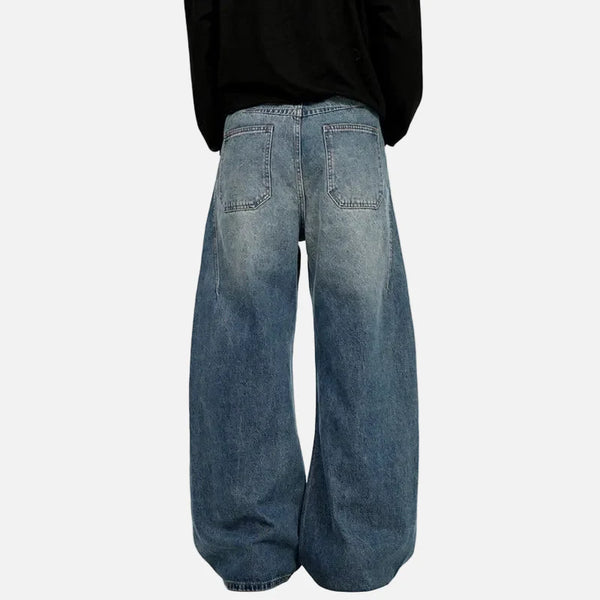 2000s Western Style Faded Bell Leg Denim alternatif görünüm