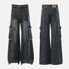 Trendy Spliced Wide Leg Street Jeans