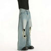Faded Broken Hole Classic Leg Denim