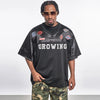 Effortless Mesh Fragment Stitch-Craft Jersey T-Shirt