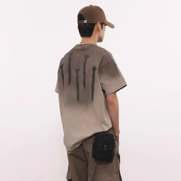 Faded Era Stone-Rinsed Illustrated Print Short Sleeve T-Shirt alternatif görünüm