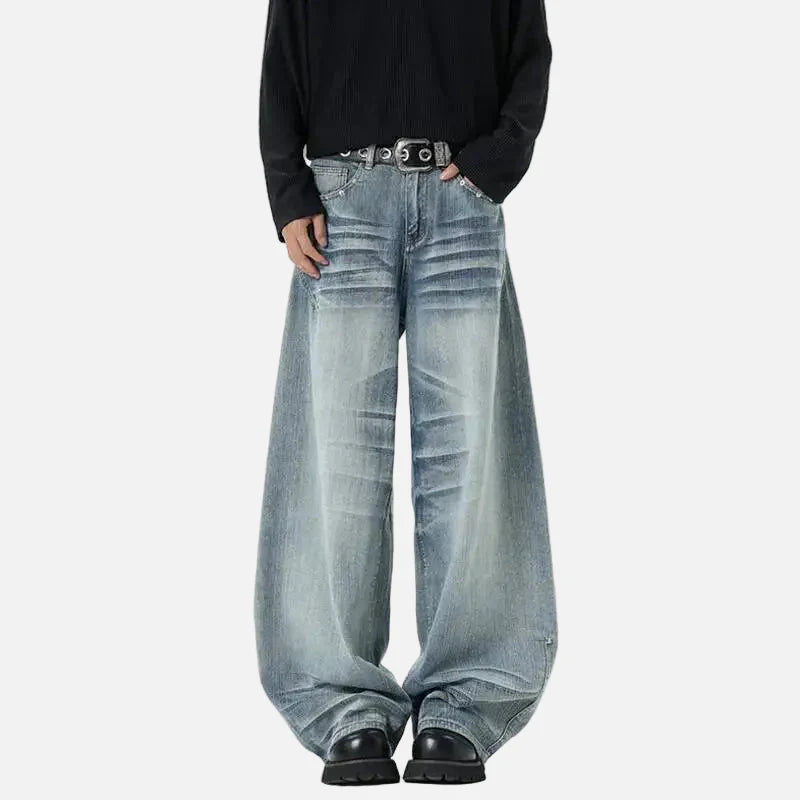 Seoul Style Washing Moustache Effect Denim