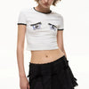 Watery Eyes Print Cartoon Cut-Short T-Shirt