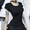 Noir Darkwave Sheer Mesh Backless T-Shirt