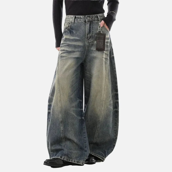 2000s Western Style Moustache Effect Denim