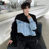 Denim Crossover Sweatshirt