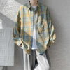 Mens Retro Plaid Easy Casual Top