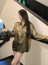 Gilded Tone Classic Long Sleeve Blouse