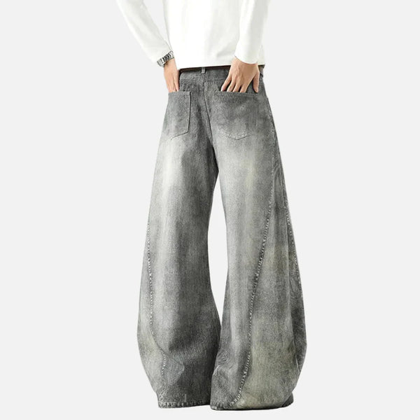 Durable Western 3D Print Bell-Leg Denim alternatif görünüm