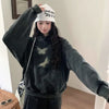 Butterfly Faded Dark Oversized Sweatshirt