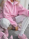 Rose Fleece Boxy Zip Top