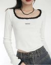 Long Knit Sheath Black Sexy T-Shirt
