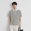 Men's Everyday Polished K-Wave Horizontal-Lines Sport-Collar T-Shirt