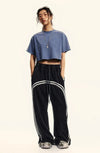 Kadın Güneş Baskılı Crop Tişört, yan görünüm — Navra Wear