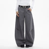 Curved Hem Solid Trousers