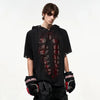 Hooded Sequins Color Contrast Insulated T-Shirt