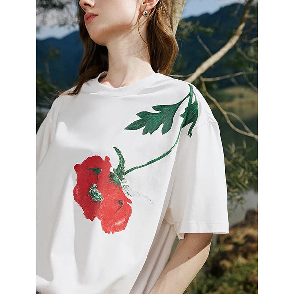 Versatile Lyocell Velvet Patterned T-Shirt alternatif görünüm