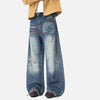 Classic Botanical Stitched Bell Leg Denim