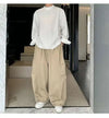 Wide Leg Patchwork Pantolon, kombin görünüm — Navra Wear