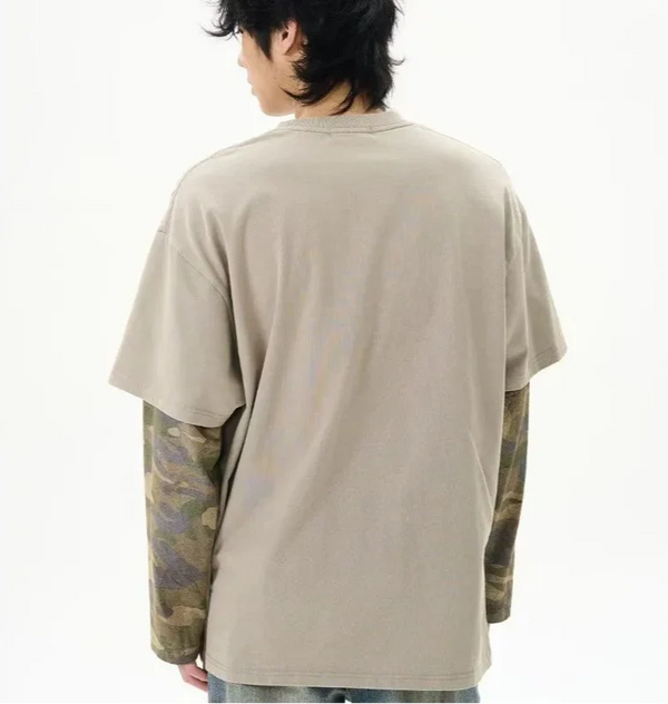 Camo Ripped Punk Long Sleeve Top alternatif görünüm