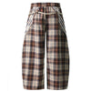 Y2K Wide Leg Ekose Jogger, arka görünüm — Navra Wear