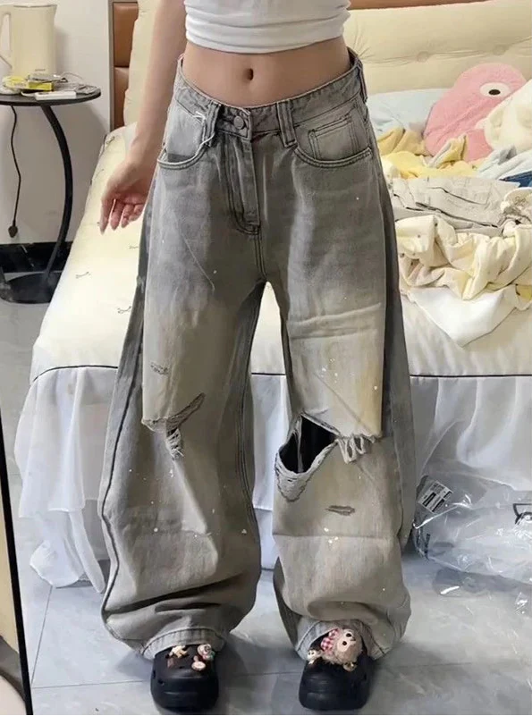 Metro Relaxed Heritage Grey High-Rise Wide Denim