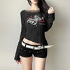 Noir Counter-Culture Mesh Spliced Long T-Shirt