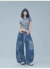 Aged Ink Hip-Hop Trousers