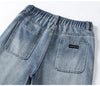2000s Modern Easy Cut Elastic Waist Denim