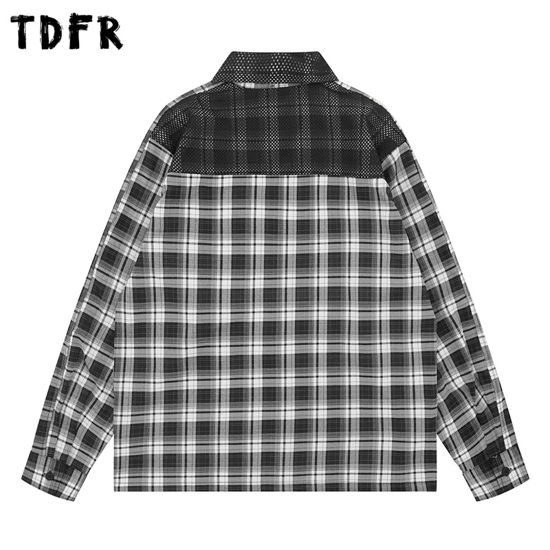 Ekose File Detaylı Nakışlı Gömlek, model üzerinde — Navra Wear
