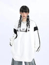 Yıldız Baskılı Oversize Sweatshirt, kombin görünüm — Navra Wear