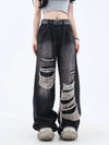 2000s Dark Torn Women's Denim