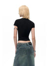 Kadın Y2K Crop Tişört, kombin görünüm — Navra Wear