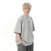 Hallyu Style Letter Print Round T-Shirt