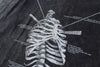 Warm Skeleton Print Distress-Washed Boxy-Fit Shadow-Print T-Shirt