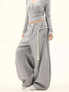 Wide Leg Beli Lastikli Jogger, yan görünüm — Navra Wear