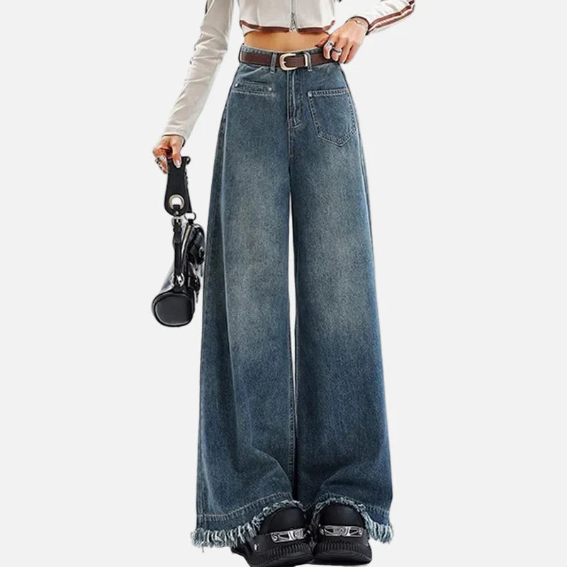 Relaxed High-Rise Urban Beat Bell Leg Denim