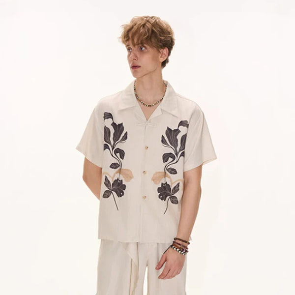 Print-Forward Loose Short Sleeve Top