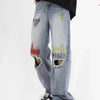 Modern Blue Rinse Torn Classic Leg Denim