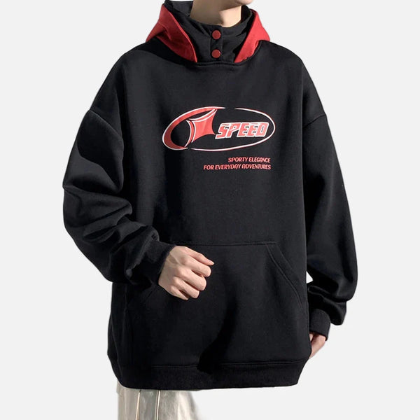 Metro Classic Letter Printed Relaxed Sweatshirt alternatif görünüm