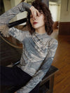 Renaissance Print Classic-Wash Long Sleeve T-Shirt