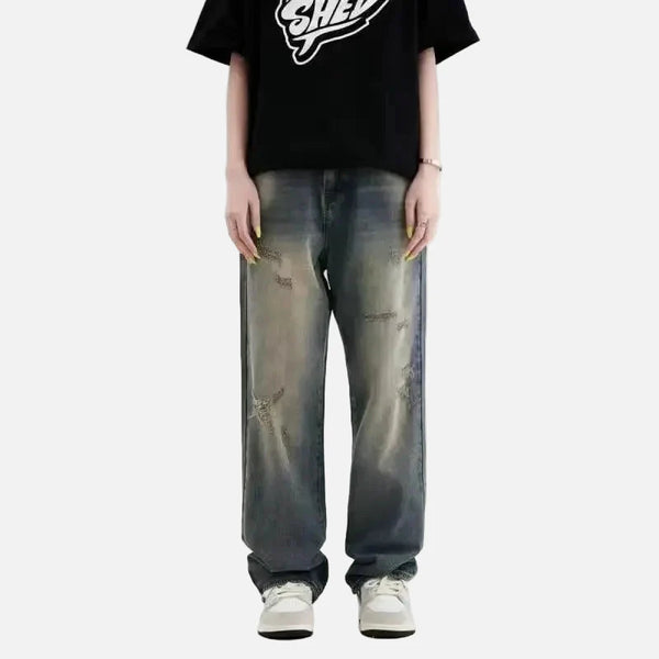 Fashionable Western Style Bell Leg Denim