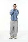 Wide Leg Mozaik Desenli Jogger, arka görünüm — Navra Wear