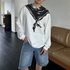 Scarf Fake White & Black Contrast T-Shirt