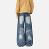 Western Style Rinse Botanical Stitched Denim