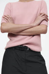 Women Pink Ethereal Spring Everyday Knit T-Shirt