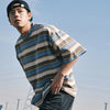 Men Weekend Old School Retro-Faded Line-Pattern Hip Hop T-Shirt