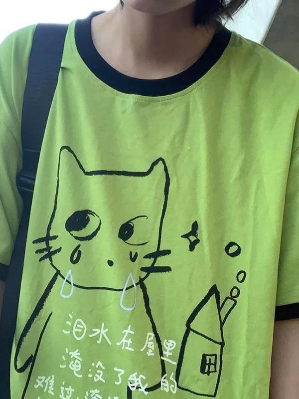 Turn-Of-Era Hangang Whimsical Kitty T-Shirt alternatif görünüm