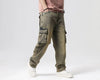 Yıkanmış Yırtık Detaylı Yüksek Bel Baggy Jean Pantolon, kombin görünüm — Navra Wear