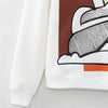 Nakışlı Bisiklet Yaka Sweatshirt, yakın çekim — Navra Wear